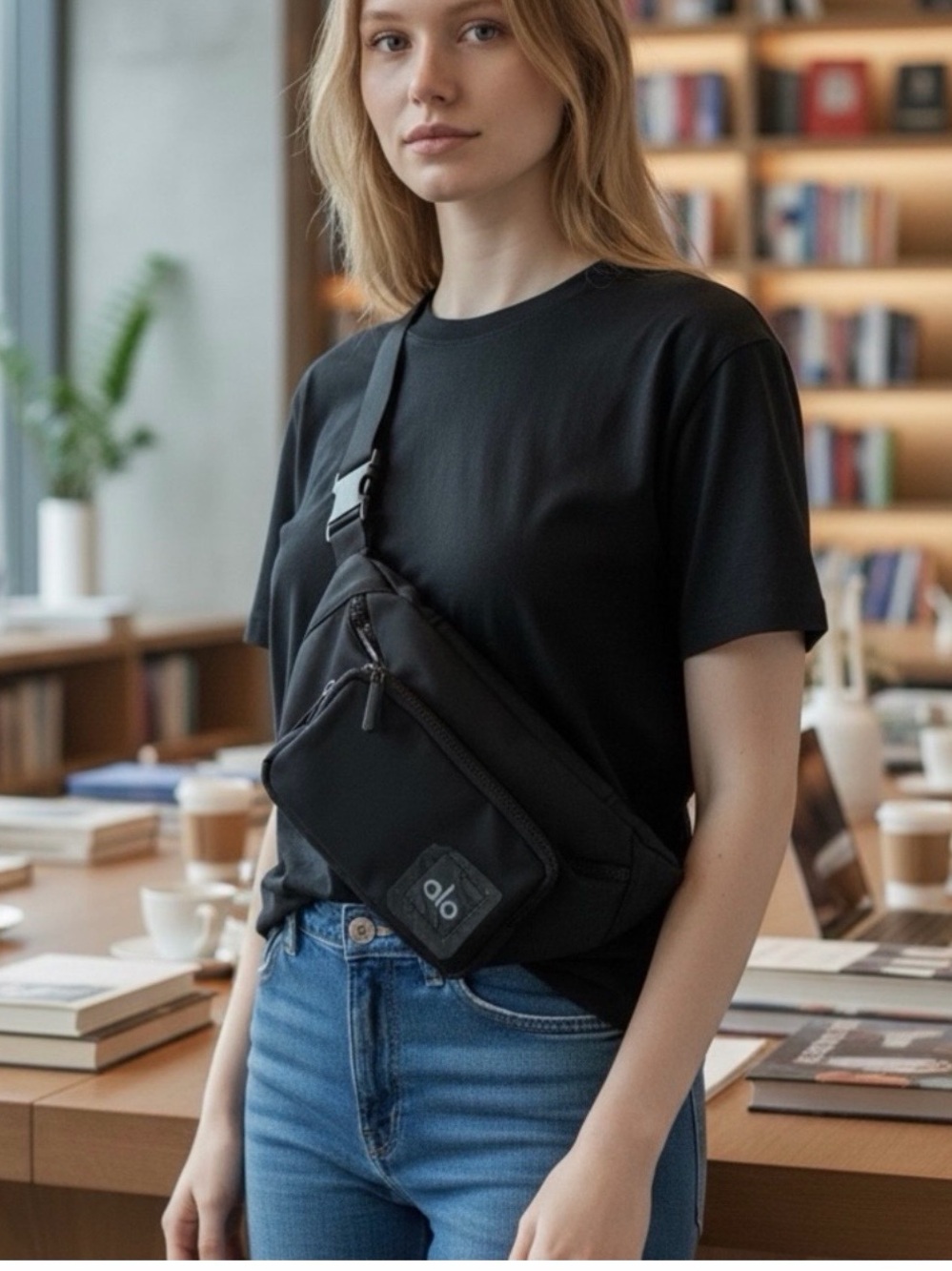 ALO Yoga Black Crossbody Fanny Pack - Picture 2 of 16